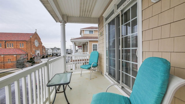 balcony with a residential view