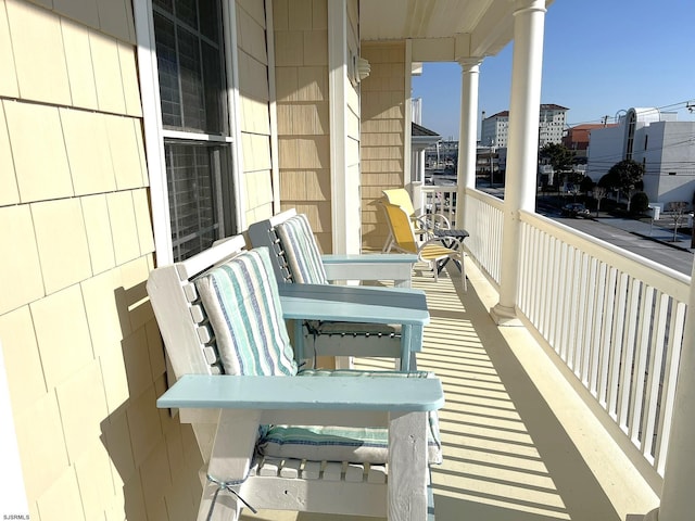 balcony with a city view