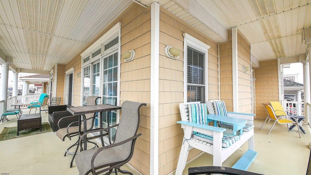 view of patio with a porch