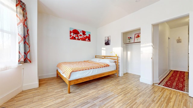 bedroom featuring light hardwood / wood-style flooring