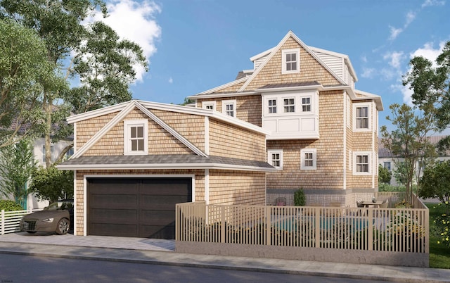 view of front of house with a garage