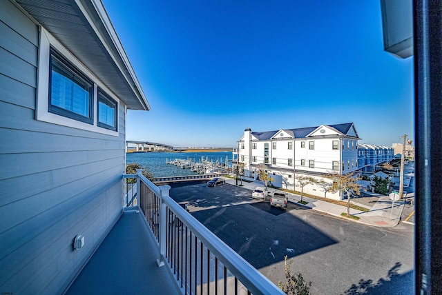 balcony with a water view