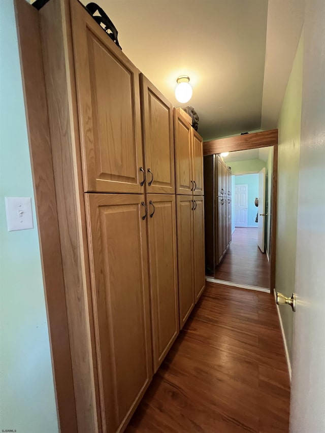 hall featuring dark hardwood / wood-style floors