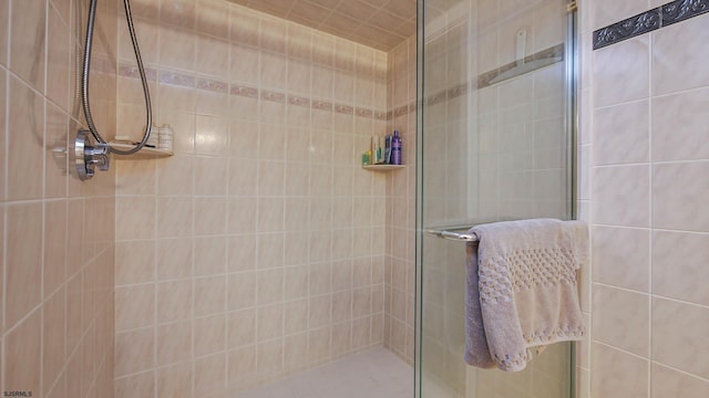 bathroom featuring walk in shower