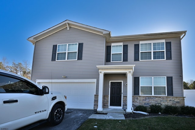 view of front facade with a garage