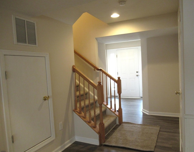 entryway featuring dark hardwood / wood-style flooring