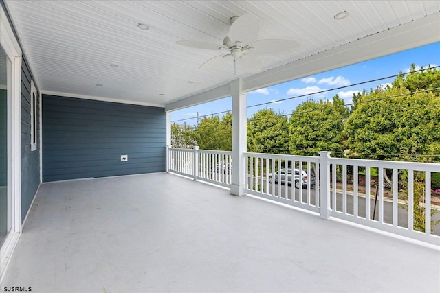 view of patio / terrace with ceiling fan