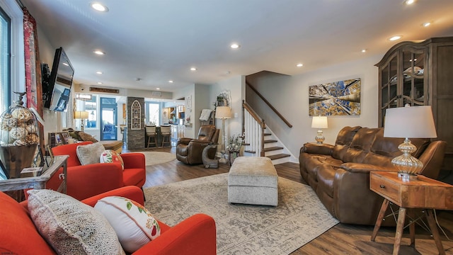 living room featuring hardwood / wood-style floors