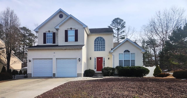 front of property featuring a garage