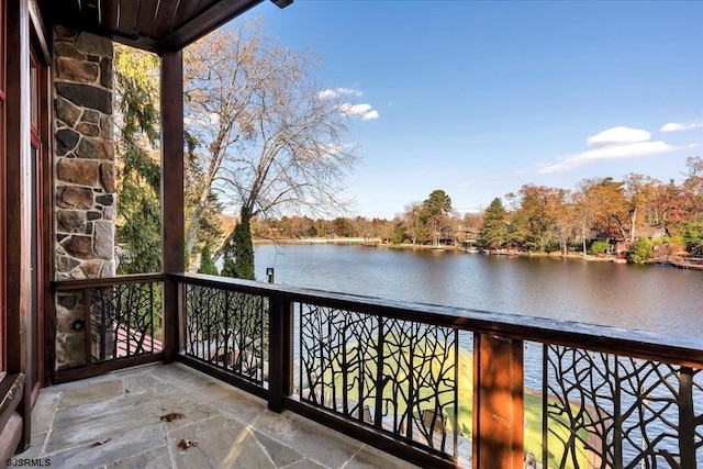 balcony with a water view