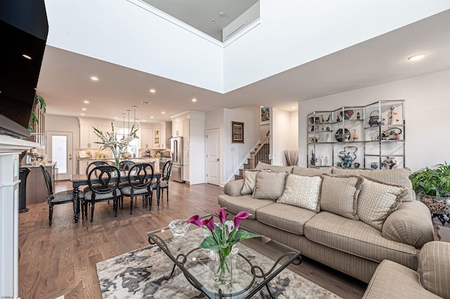 living room featuring hardwood / wood-style flooring