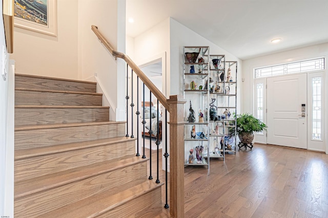 entryway featuring hardwood / wood-style flooring