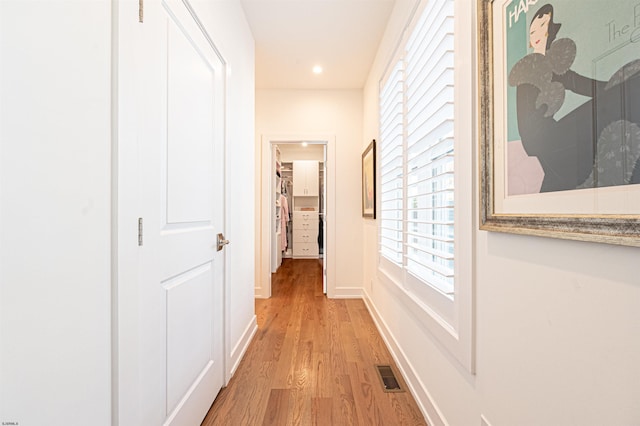 hall featuring light hardwood / wood-style floors