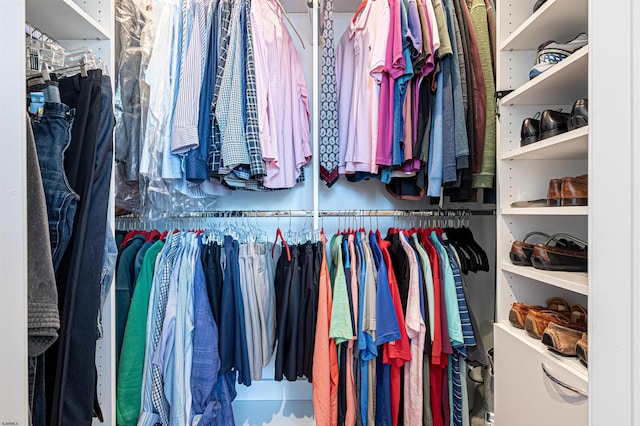 view of walk in closet