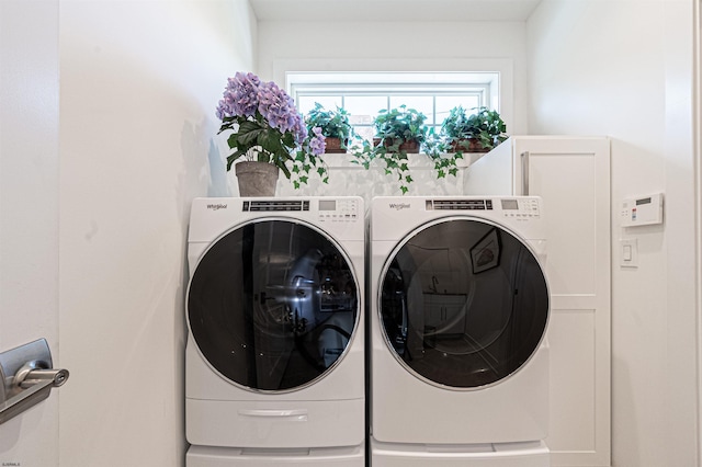 laundry area featuring washer and dryer