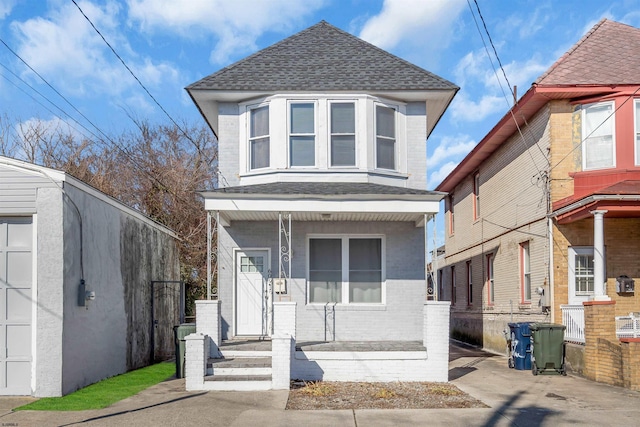 view of front of property with covered porch