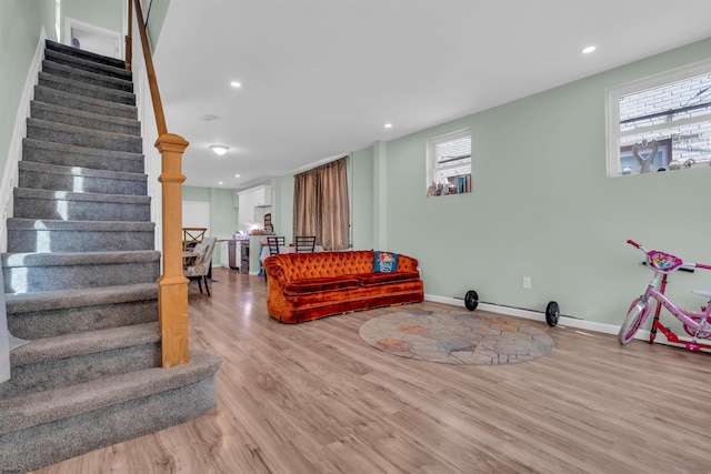 interior space with hardwood / wood-style floors