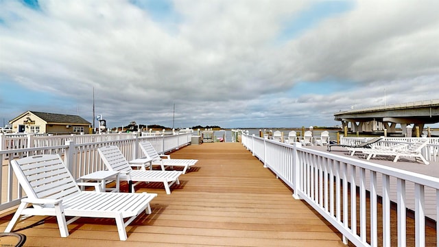 view of dock area