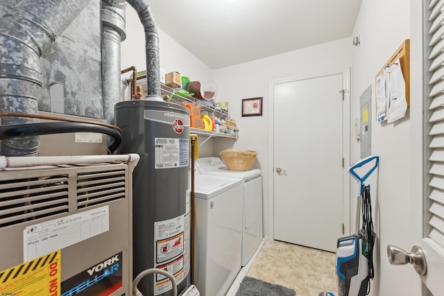 washroom featuring separate washer and dryer and gas water heater