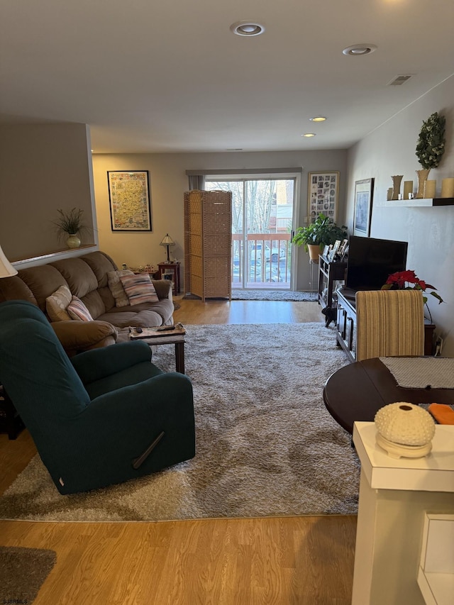 living room featuring hardwood / wood-style flooring