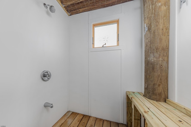 bathroom featuring hardwood / wood-style flooring