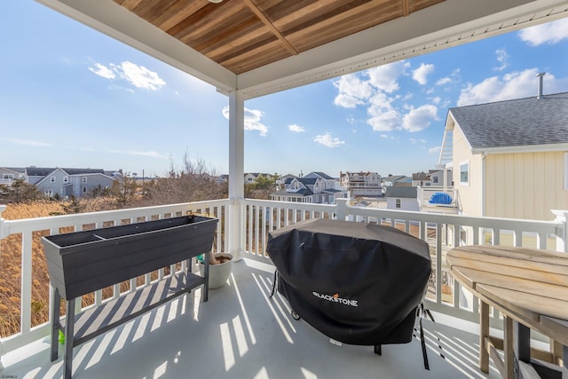 balcony featuring area for grilling