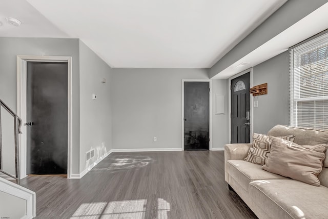 living room featuring hardwood / wood-style floors