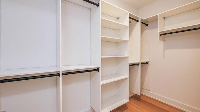 walk in closet featuring wood-type flooring