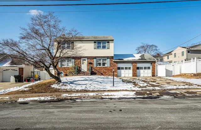 view of front property with a garage