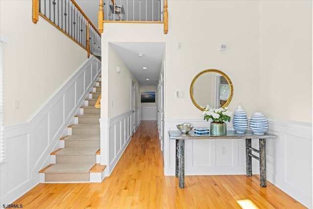 foyer entrance featuring hardwood / wood-style flooring