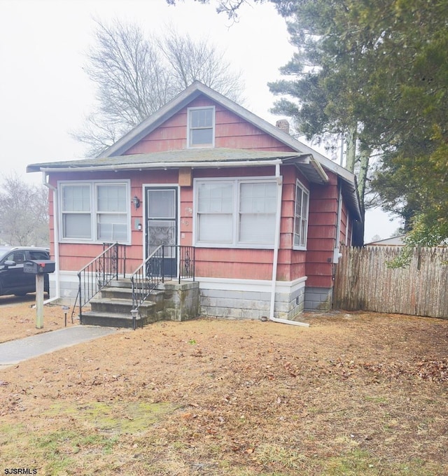 view of bungalow-style home