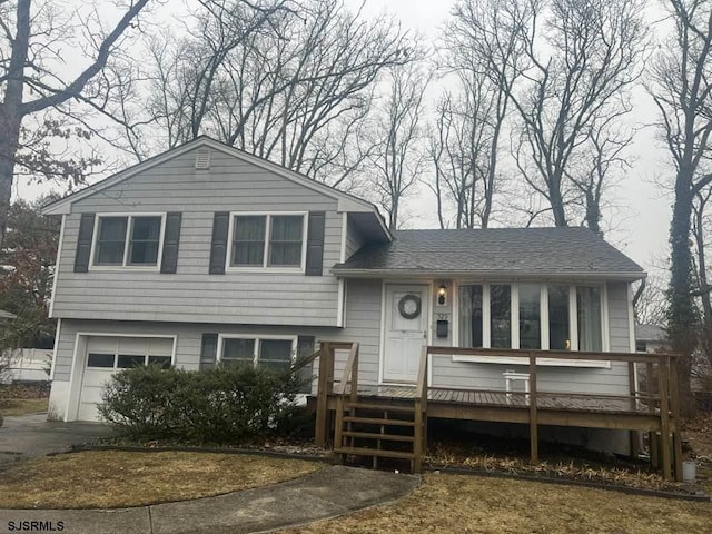 tri-level home with a garage