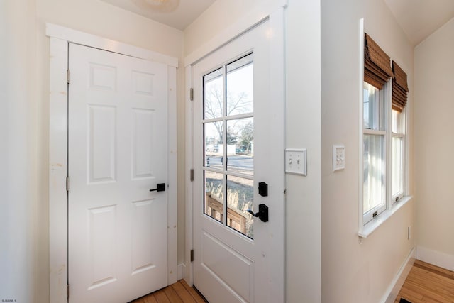 entryway featuring light hardwood / wood-style flooring