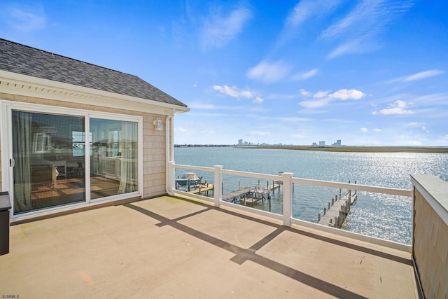 balcony with a water view