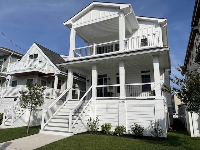 back of property featuring a porch