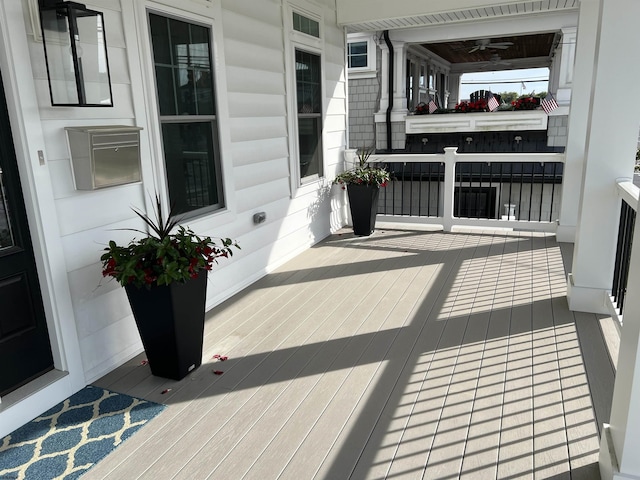 deck with a porch