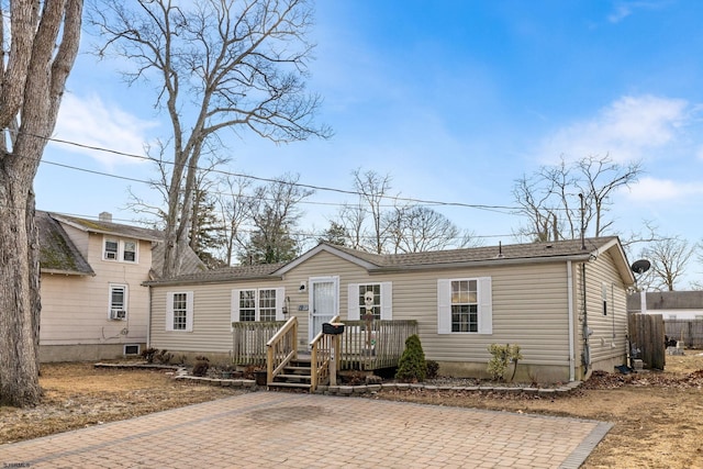 view of front of home featuring a deck