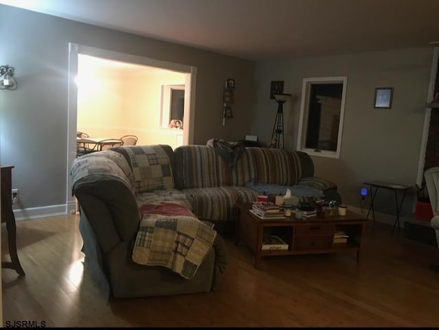 living room featuring hardwood / wood-style floors