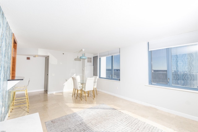 view of unfurnished dining area