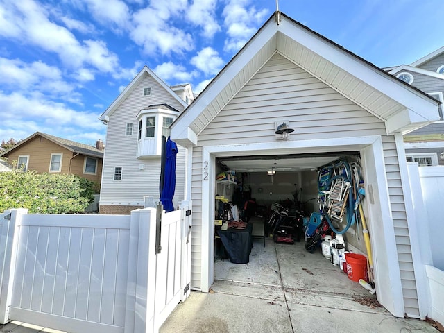 view of garage