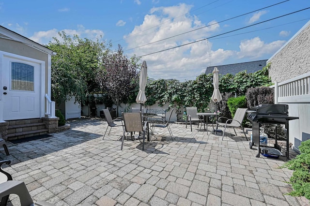 view of patio / terrace featuring grilling area