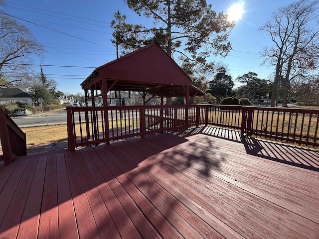 deck featuring a gazebo