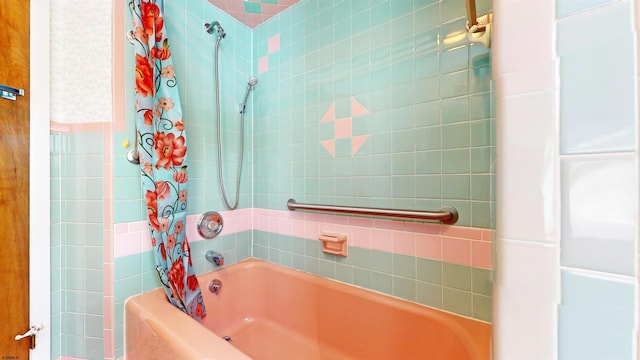 bathroom featuring shower / bath combination with curtain