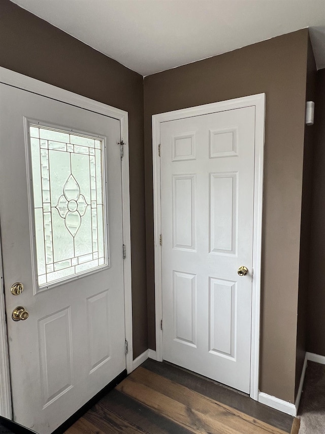 entryway featuring dark hardwood / wood-style flooring