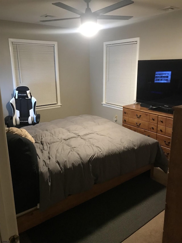 bedroom with ceiling fan