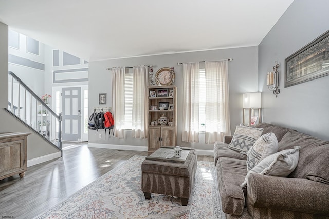 living room featuring hardwood / wood-style floors