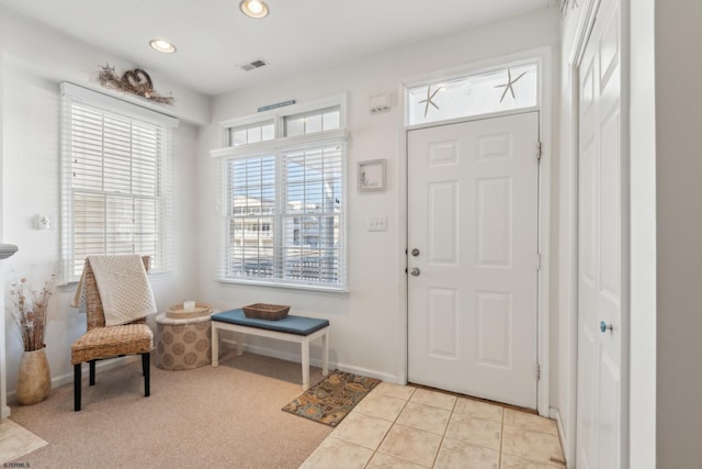 view of tiled foyer