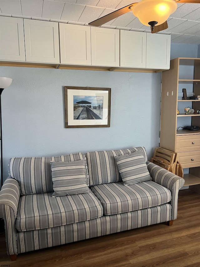 living room featuring dark hardwood / wood-style flooring