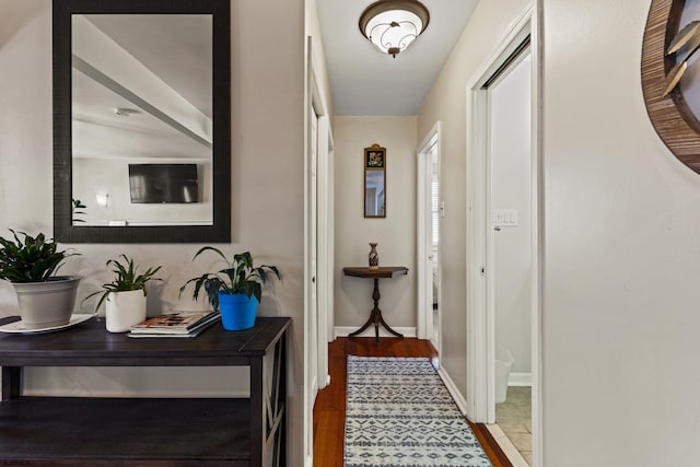 hall featuring hardwood / wood-style floors