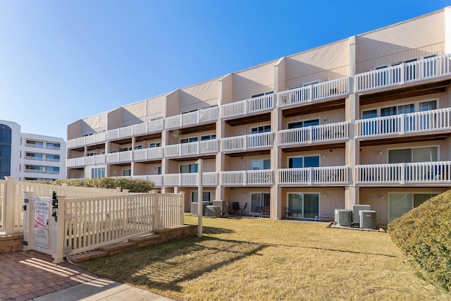 view of building exterior featuring central AC unit